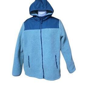 Land's End Teal Blue Fleece Jacket XXL 18-20